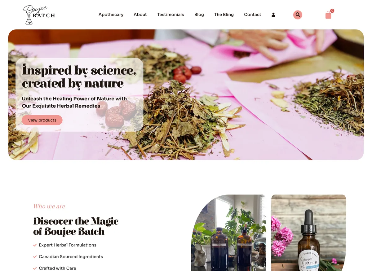 Aperçu du site de Boujee Batch