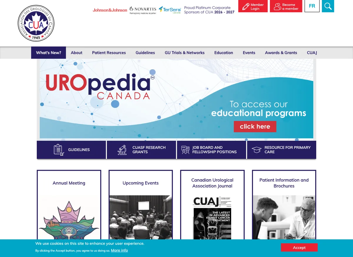 Aperçu du site de Canadian Urological Association