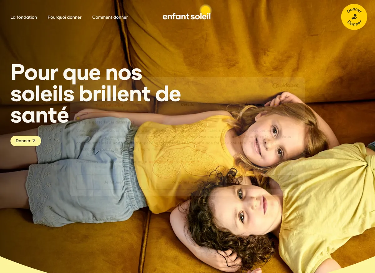 Aperçu du site de Enfant Soleil