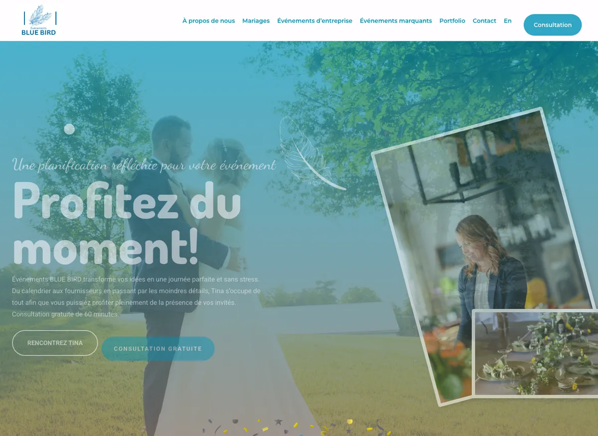 Aperçu du site de Événements Bluebird