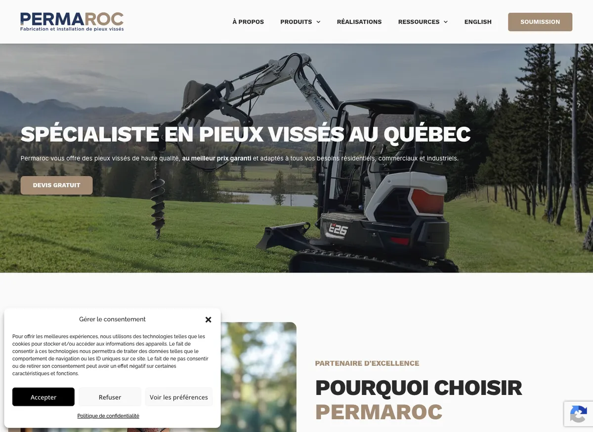 Aperçu du site de Permaroc