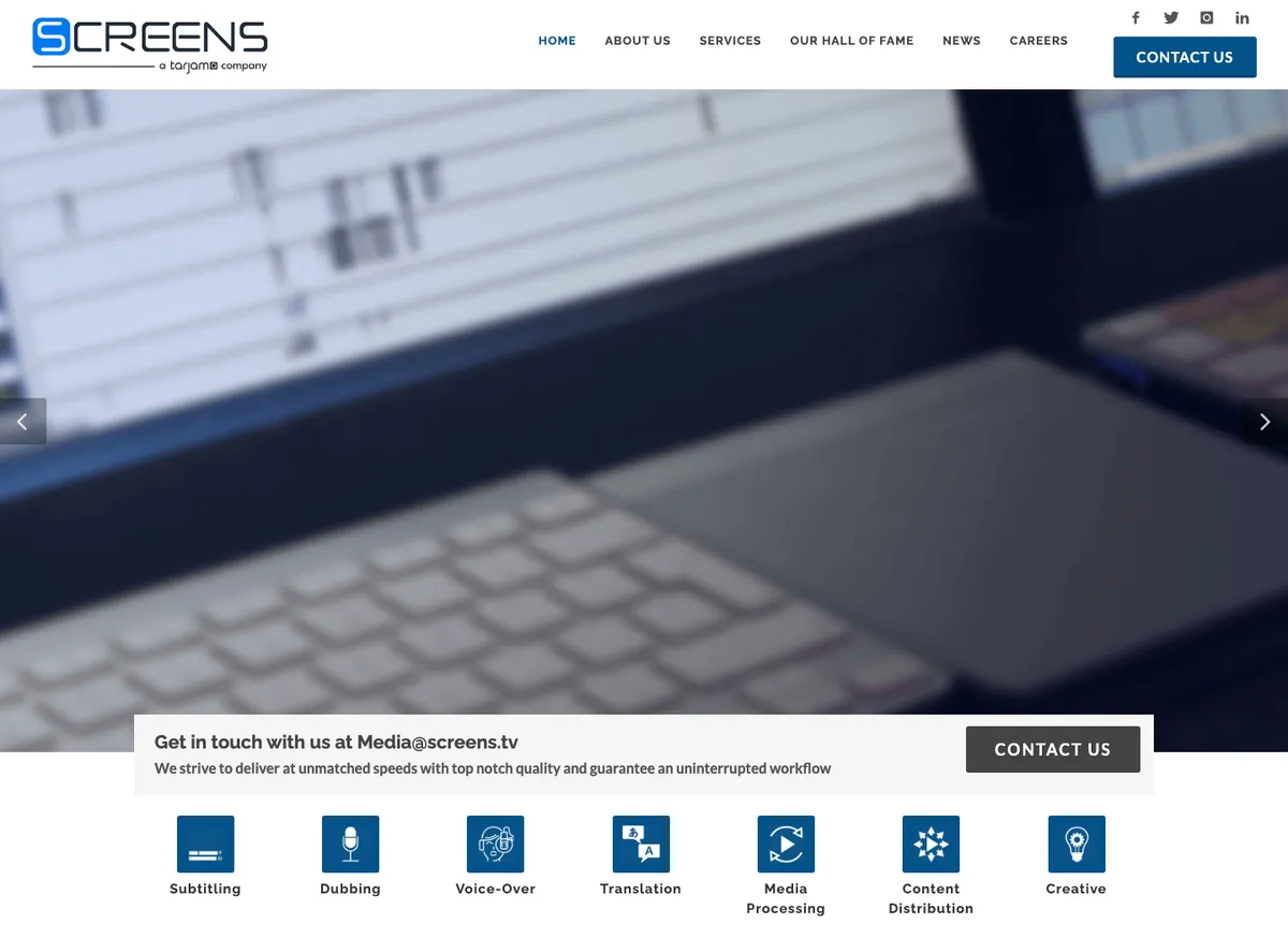 Aperçu du site de Screens.tv