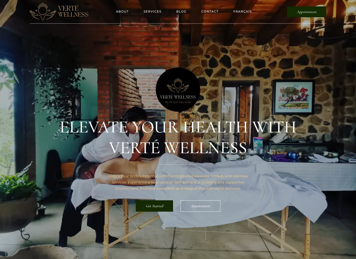 Aperçu du site de Verté Wellness